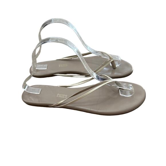 Tkees Leather Double Strap Flip Flop Sandals Size 11 taupe - Picture 2 of 8